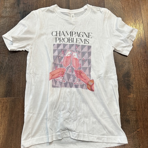 Bella Canvas Tops - Bella Canvas White Tee with Champagne Graphic